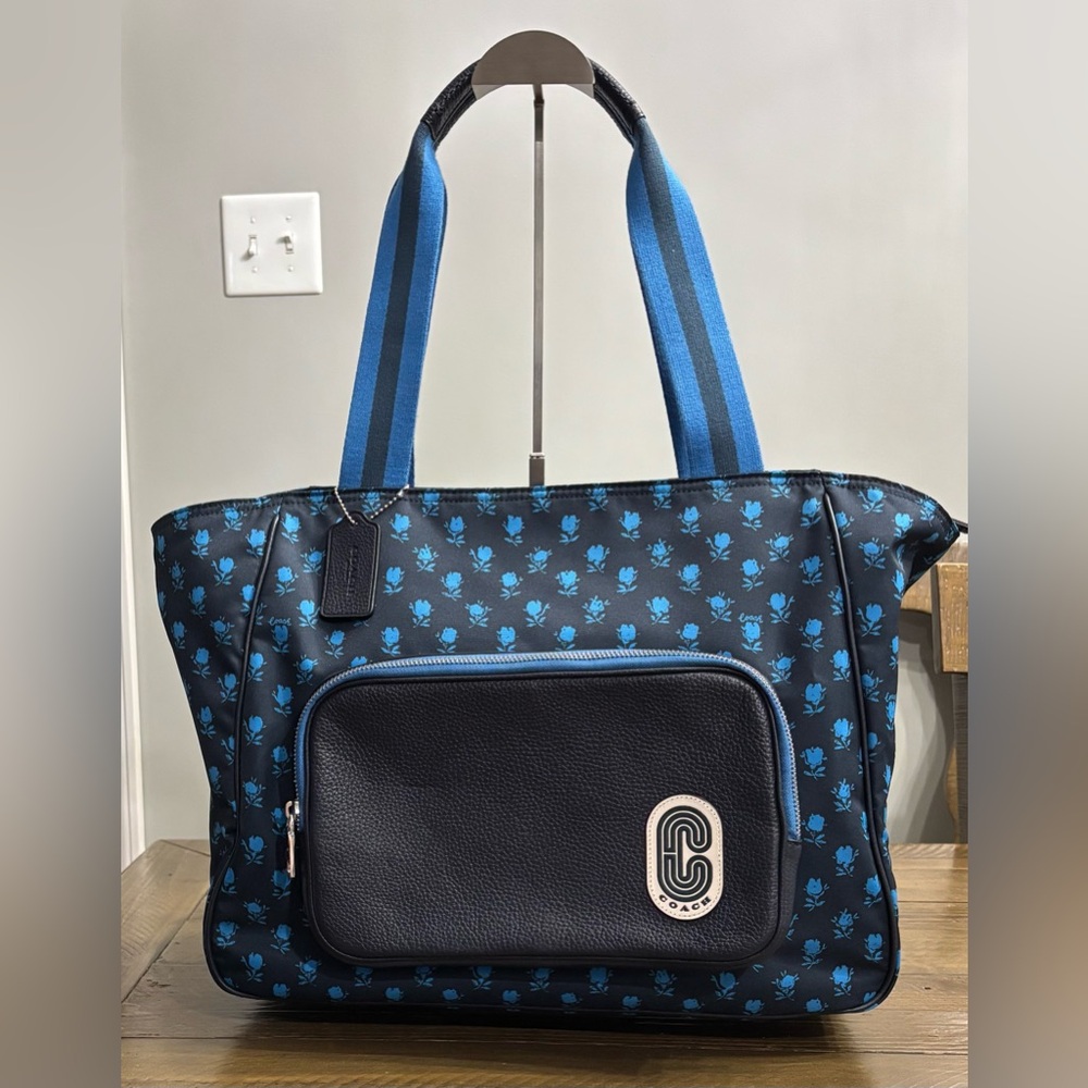 Coach Badlands Court Tote in Nylon and Refined Pebble Leather
